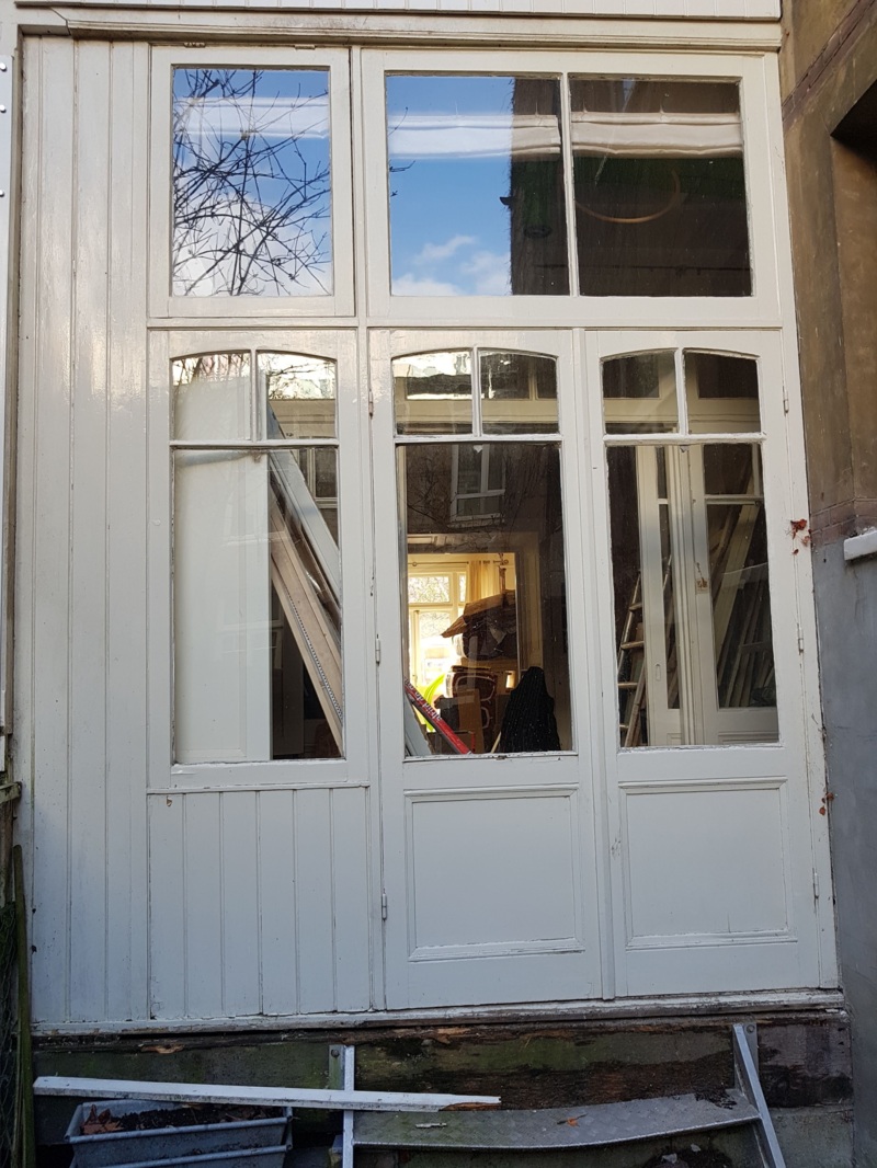 Oude houten achterpui Linnaeusstraat Amsterdam